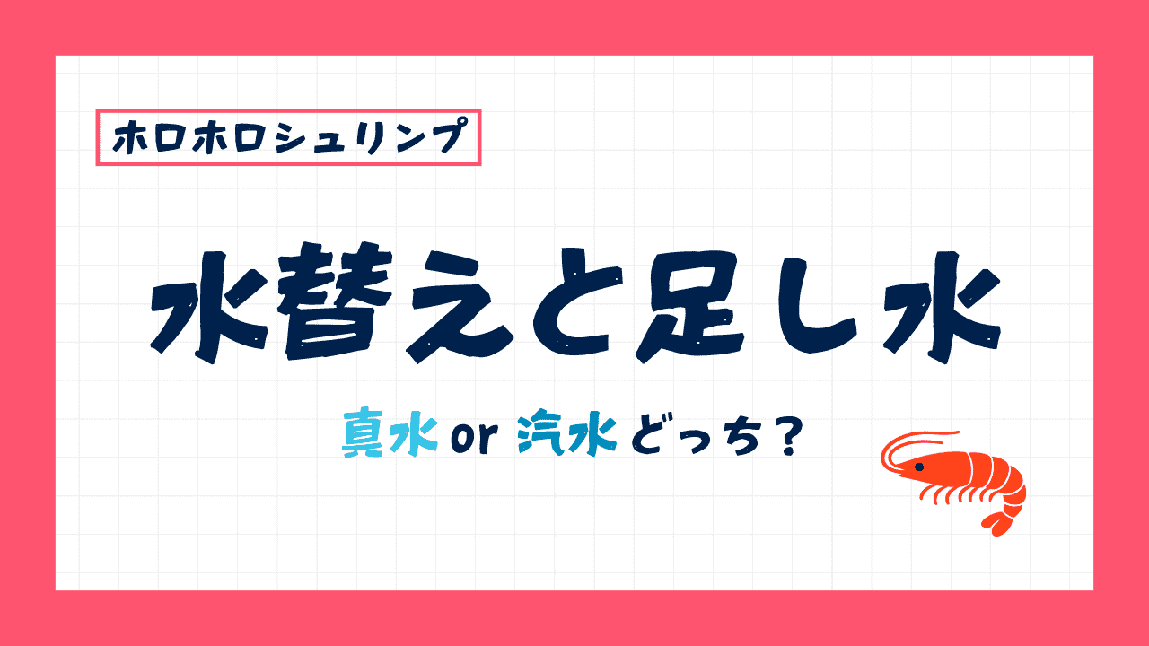 ホロホロシュリンプの水換えや他清水。真水と汽水どっち？